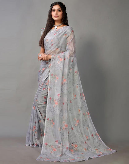 Grey Silk Saree | Leemboodi