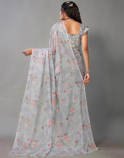 Grey Silk Saree | Leemboodi
