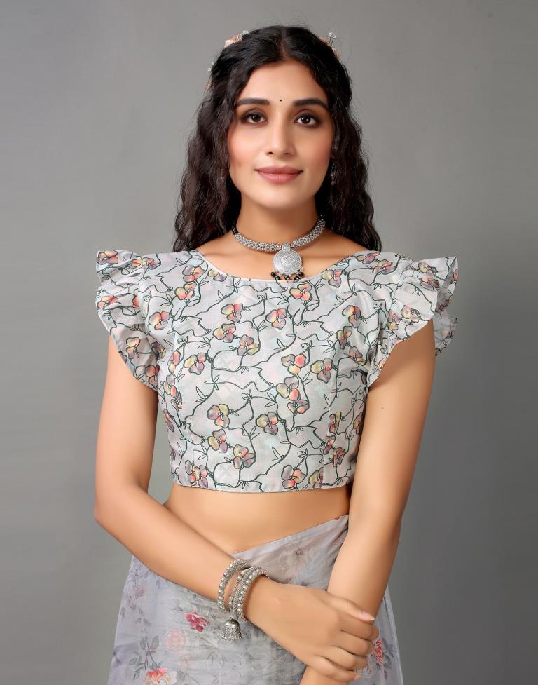 Grey Silk Saree | Leemboodi