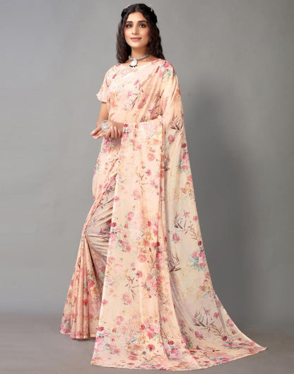 Light Peach Silk Saree | Leemboodi