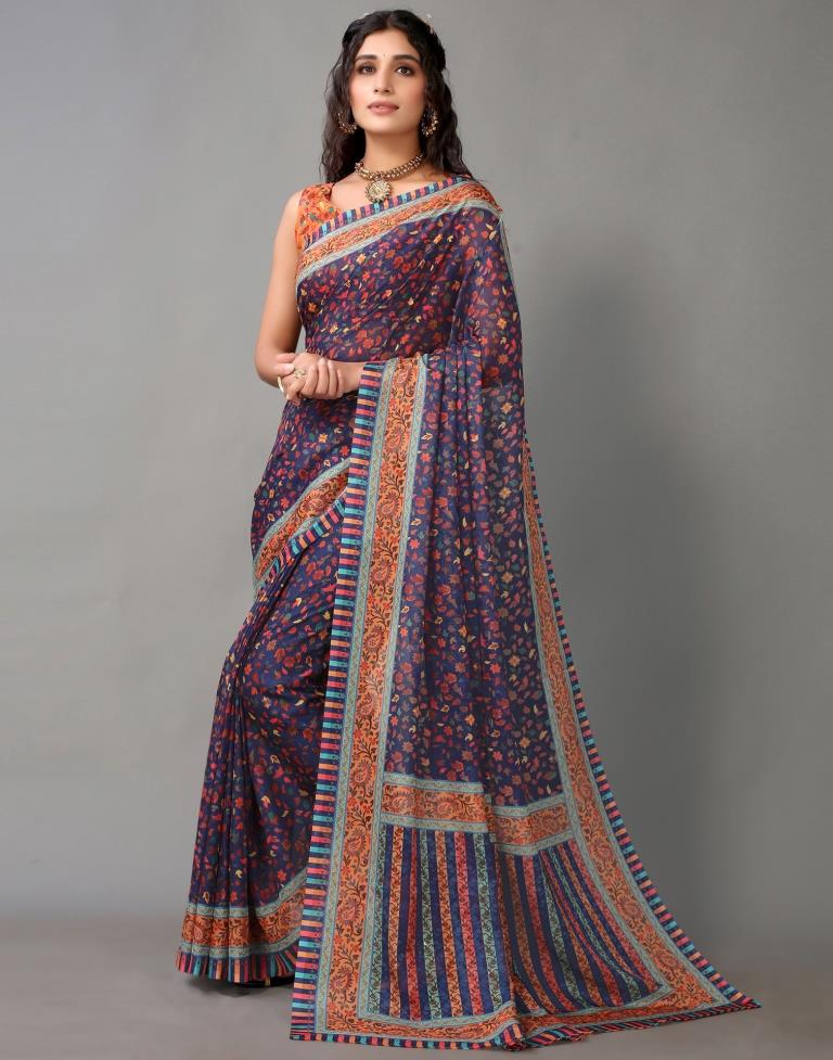 Navy Blue Silk Saree | Leemboodi