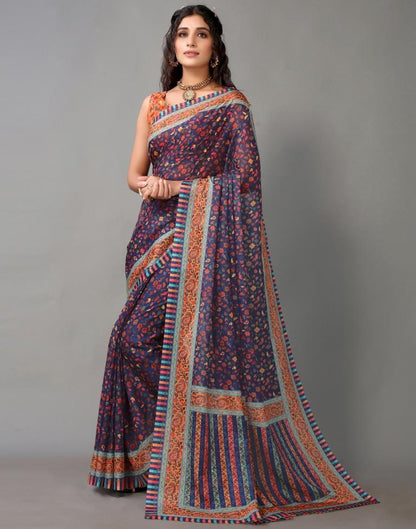 Navy Blue Silk Saree | Leemboodi