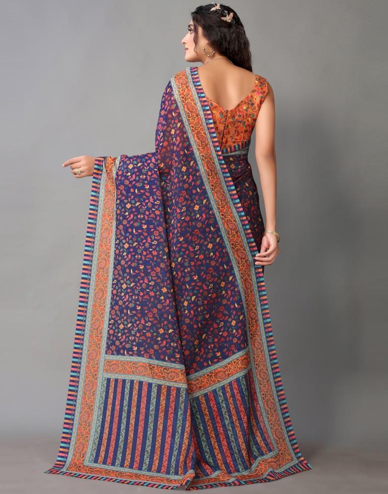 Navy Blue Silk Saree | Leemboodi