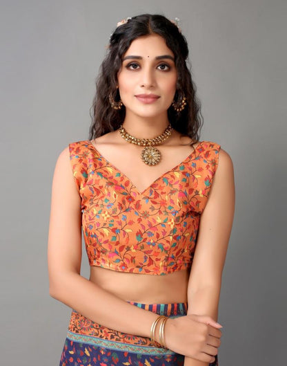 Navy Blue Silk Saree | Leemboodi