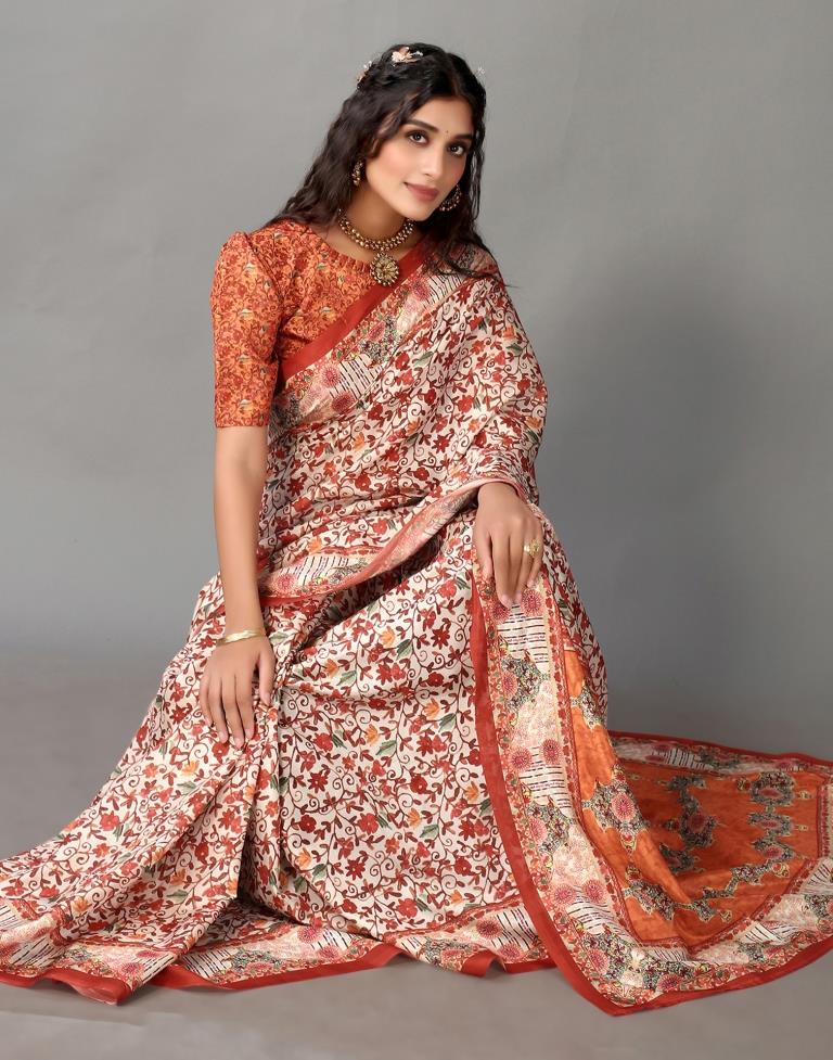 Cream Silk Saree | Leemboodi