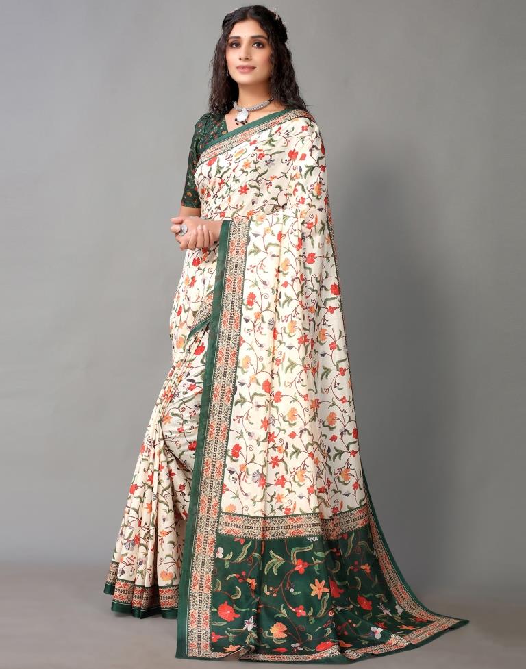 Off White Silk Saree | Leemboodi