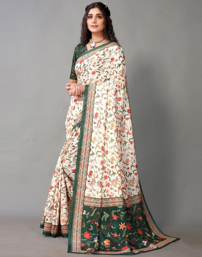 Off White Silk Saree | Leemboodi