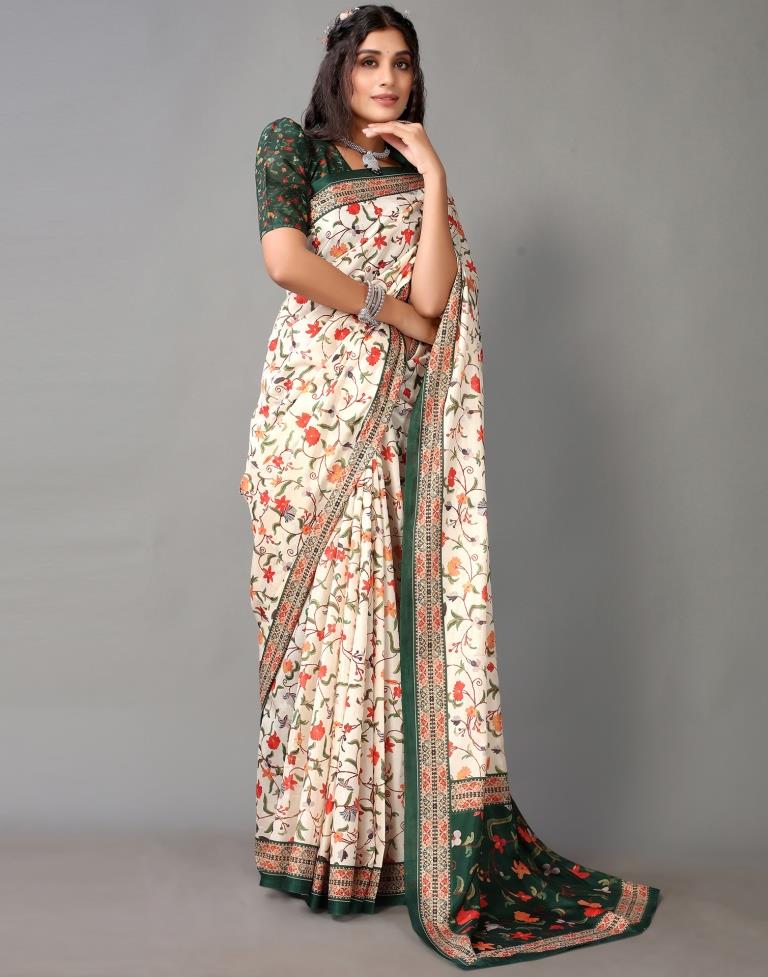 Off White Silk Saree | Leemboodi
