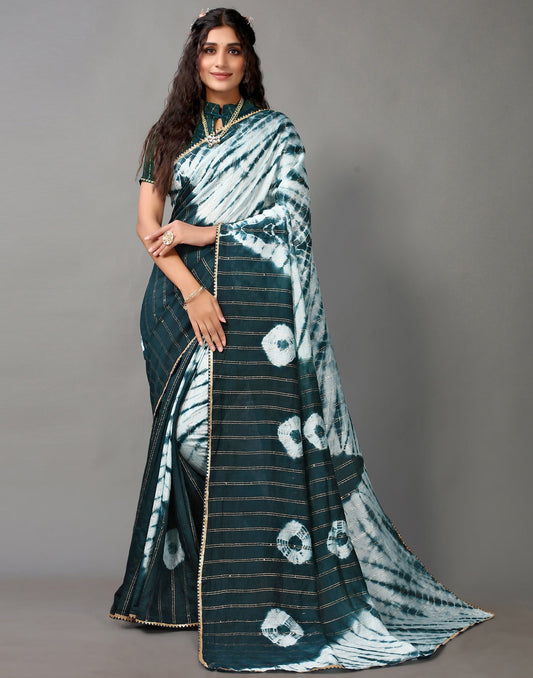 Light Blue And Rama Blue Cotton Saree | Leemboodi