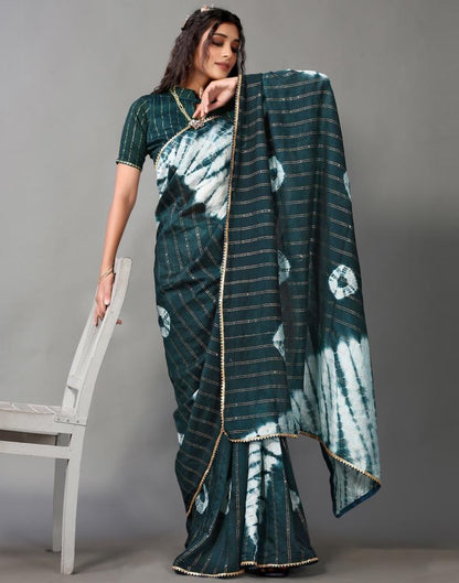 Light Blue And Rama Blue Cotton Saree | Leemboodi