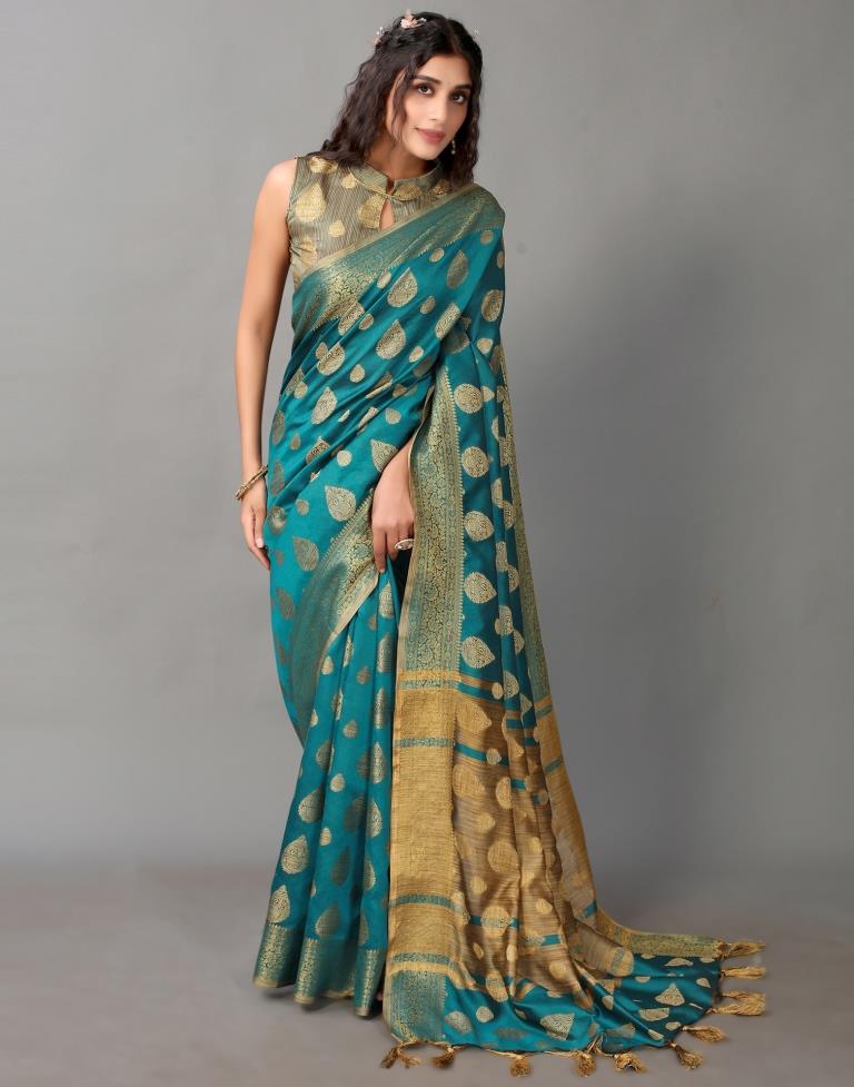 Rama Green Banarasi Silk Saree | Sudathi