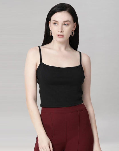 Black Coloured Lycra Knitted Top | Sudathi