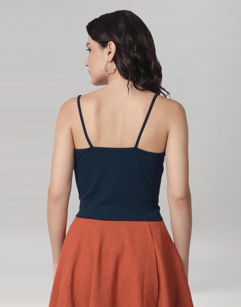 Blue Coloured Lycra Knitted Top | Sudathi
