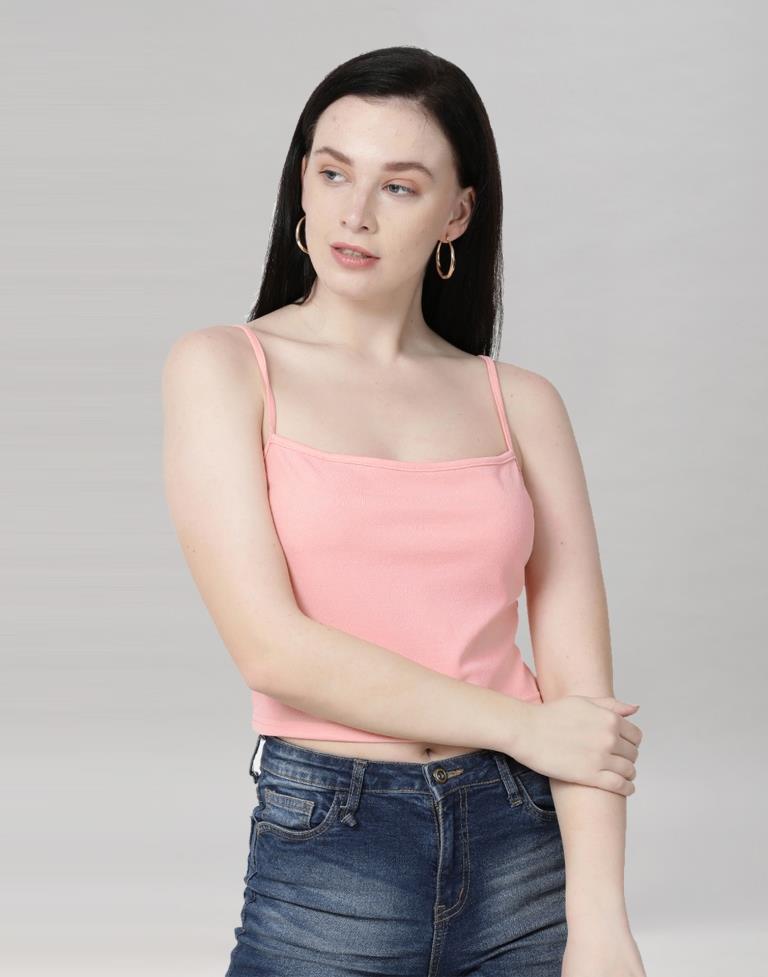 Peach Coloured Lycra Knitted Top | Sudathi