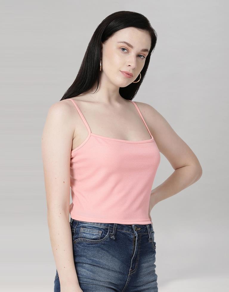 Peach Coloured Lycra Knitted Top | Sudathi