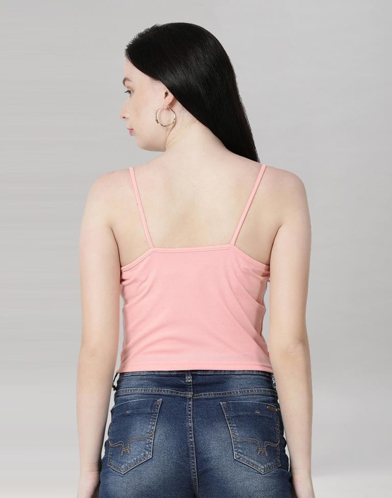 Peach Coloured Lycra Knitted Top | Sudathi