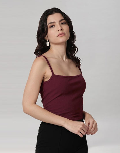 Maroon Coloured Lycra Knitted Top | Sudathi