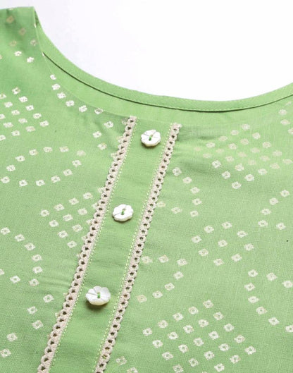 Pastel Green Kurti With Pant And Dupatta | Leemboodi