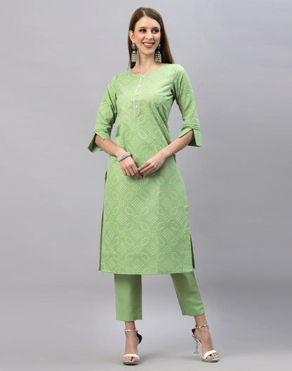 Pastel Green Kurti With Pant And Dupatta | Leemboodi