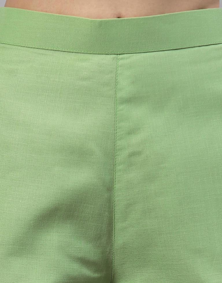 Pastel Green Kurti With Pant And Dupatta | Leemboodi