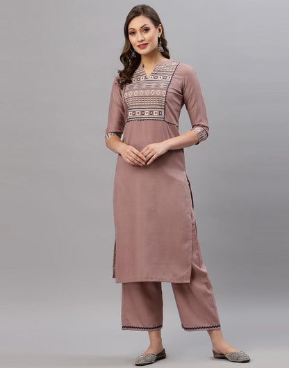 Brown Kurti With Pant And Dupatta | Leemboodi