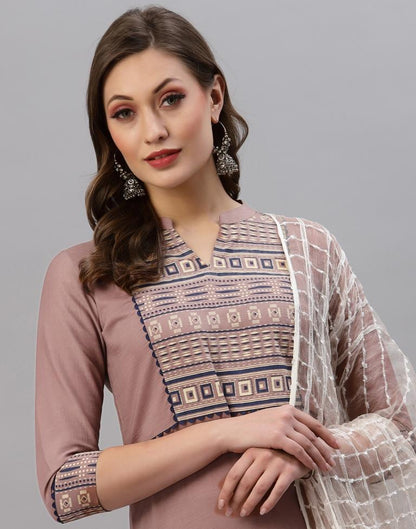 Brown Kurti With Pant And Dupatta | Leemboodi