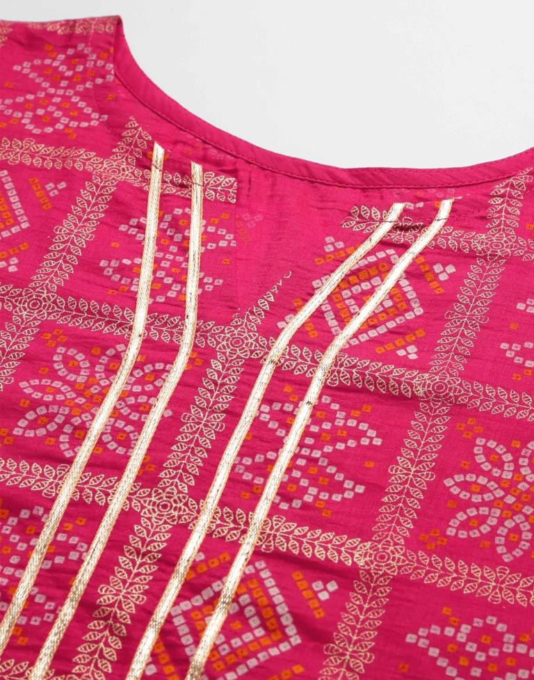 Pink Kurti With Pant And Dupatta | Leemboodi