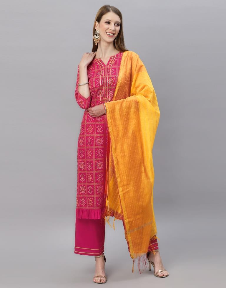 Pink Kurti With Pant And Dupatta | Leemboodi