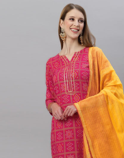 Pink Kurti With Pant And Dupatta | Leemboodi