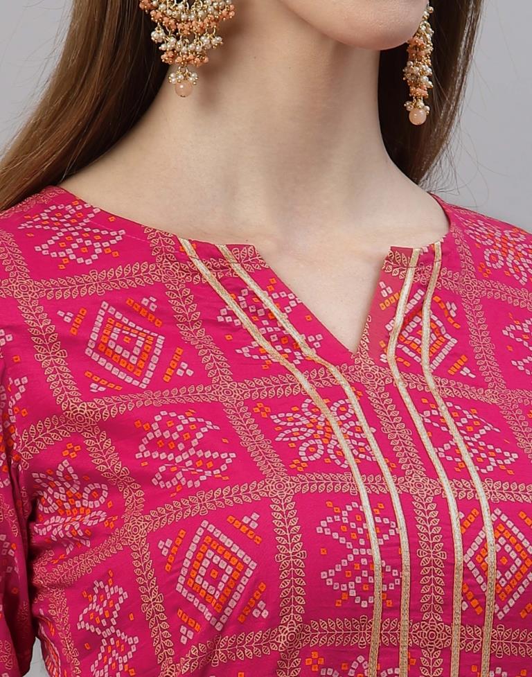 Pink Kurti With Pant And Dupatta | Leemboodi