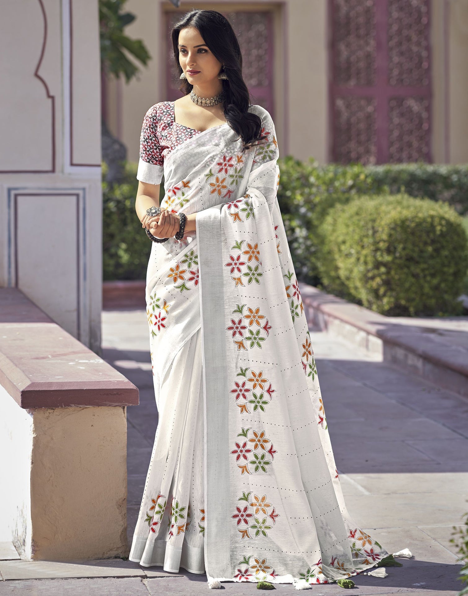 White Cotton Saree | Sudathi