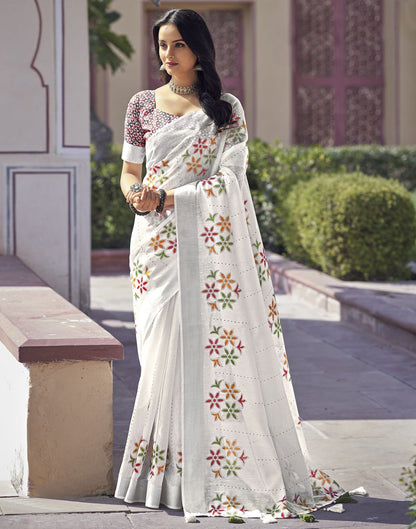 White Cotton Saree | Sudathi