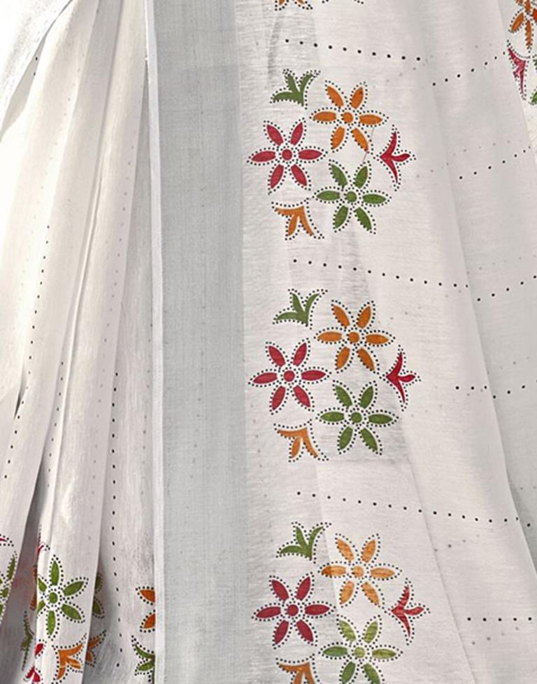 White Cotton Saree | Sudathi