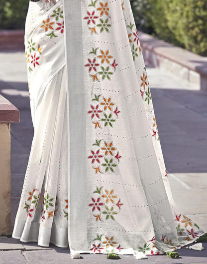 White Cotton Saree | Sudathi