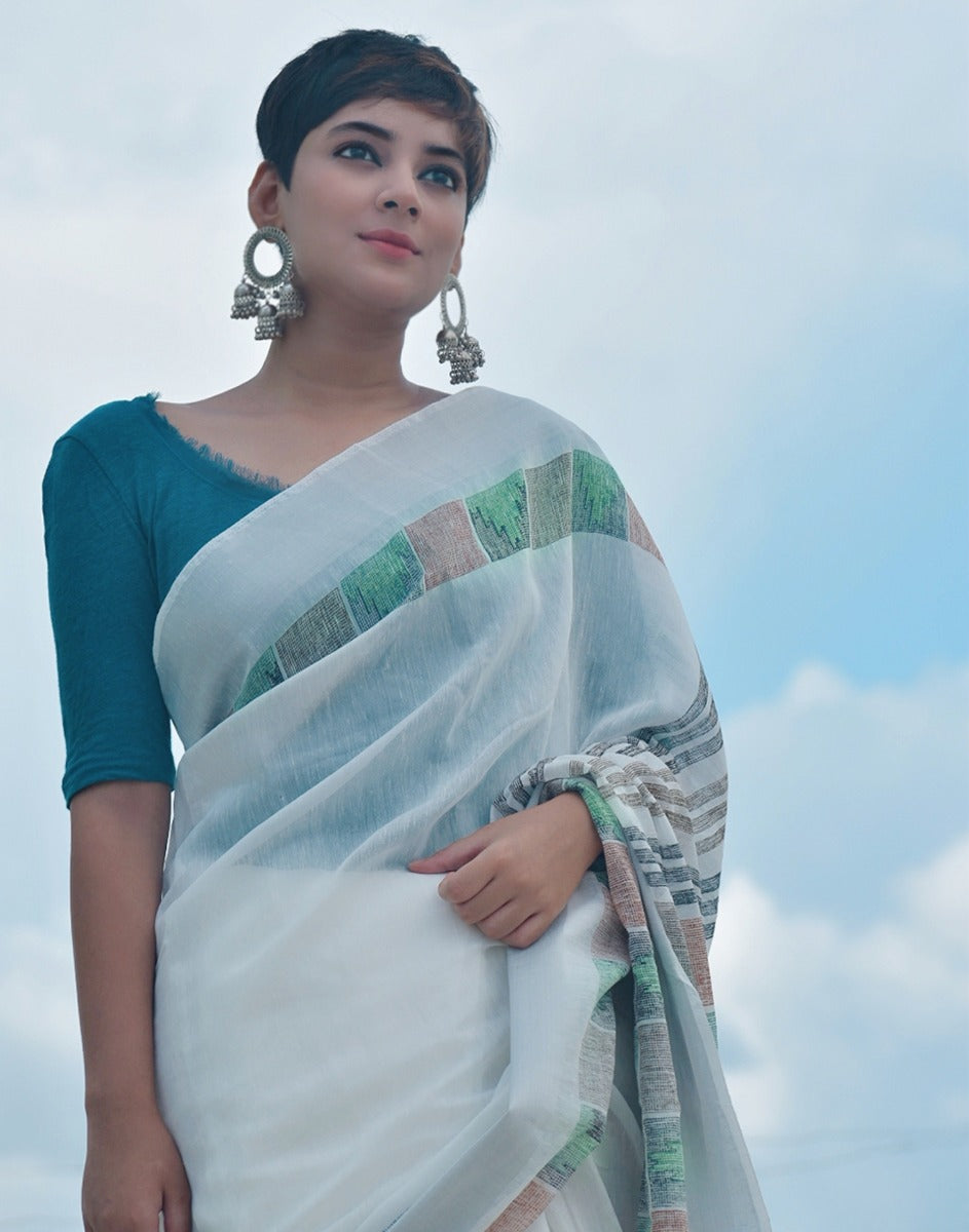 White Cotton Saree | Sudathi