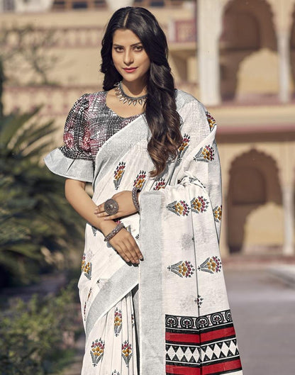 White Cotton Saree | Sudathi