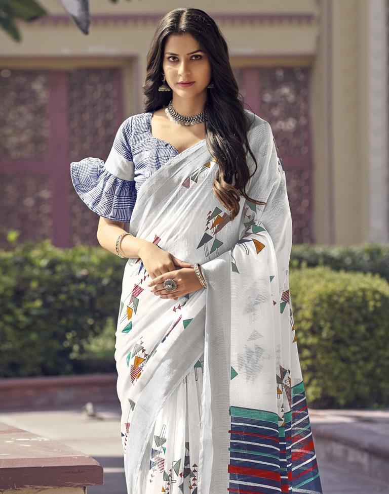 White Cotton Saree | Sudathi
