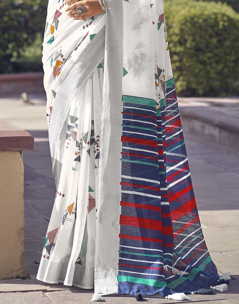 White Cotton Saree | Sudathi