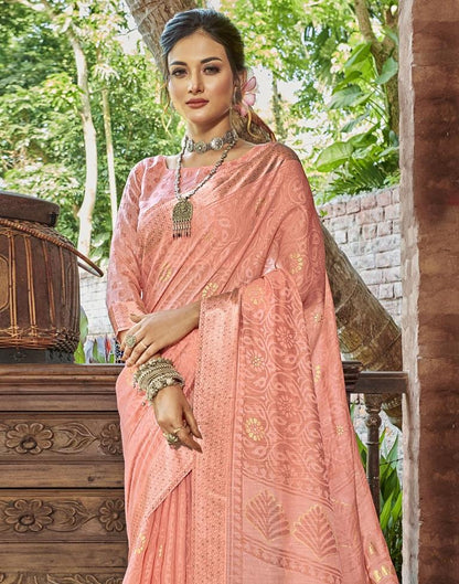 Peach Woven Saree | Sudathi