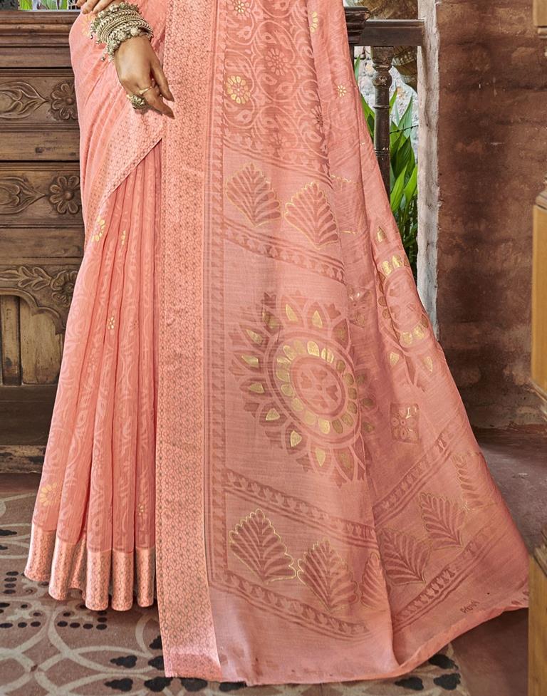 Peach Woven Saree | Sudathi