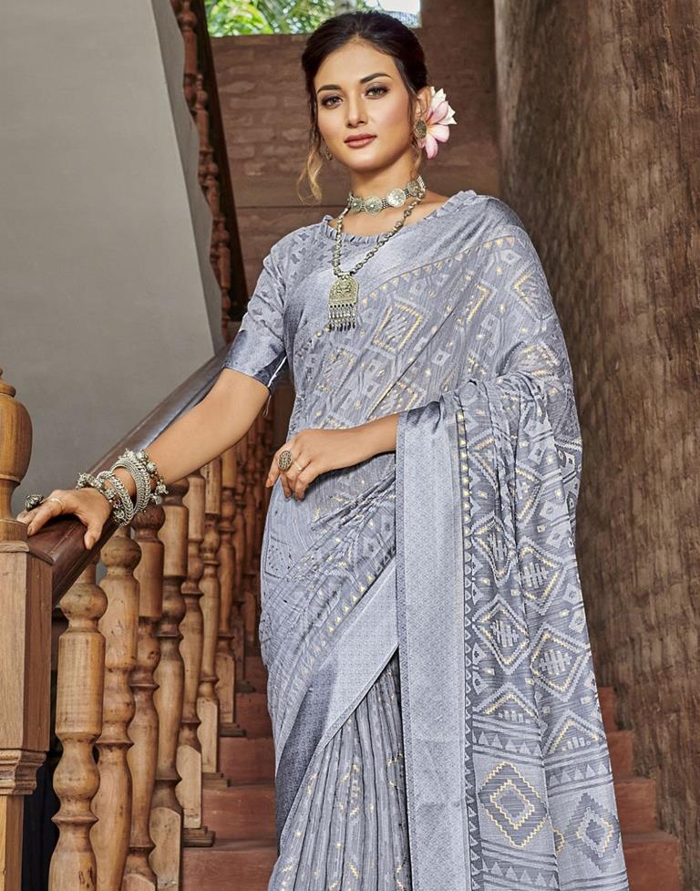 Powder Blue Woven Saree | Sudathi