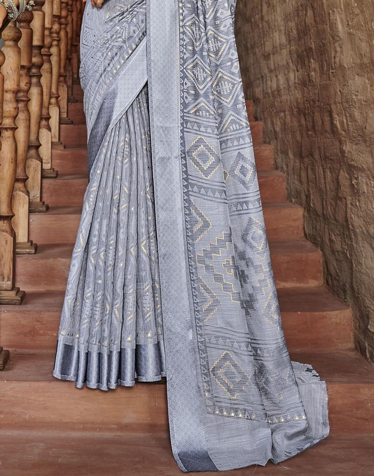 Powder Blue Woven Saree | Sudathi