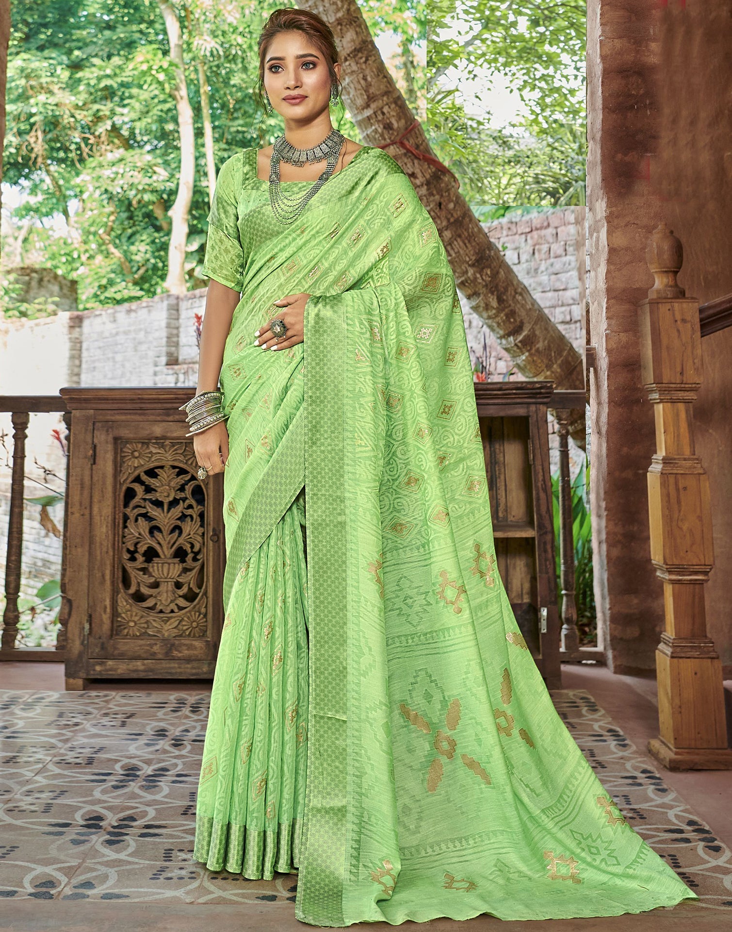 Light Green Woven Saree | Sudathi