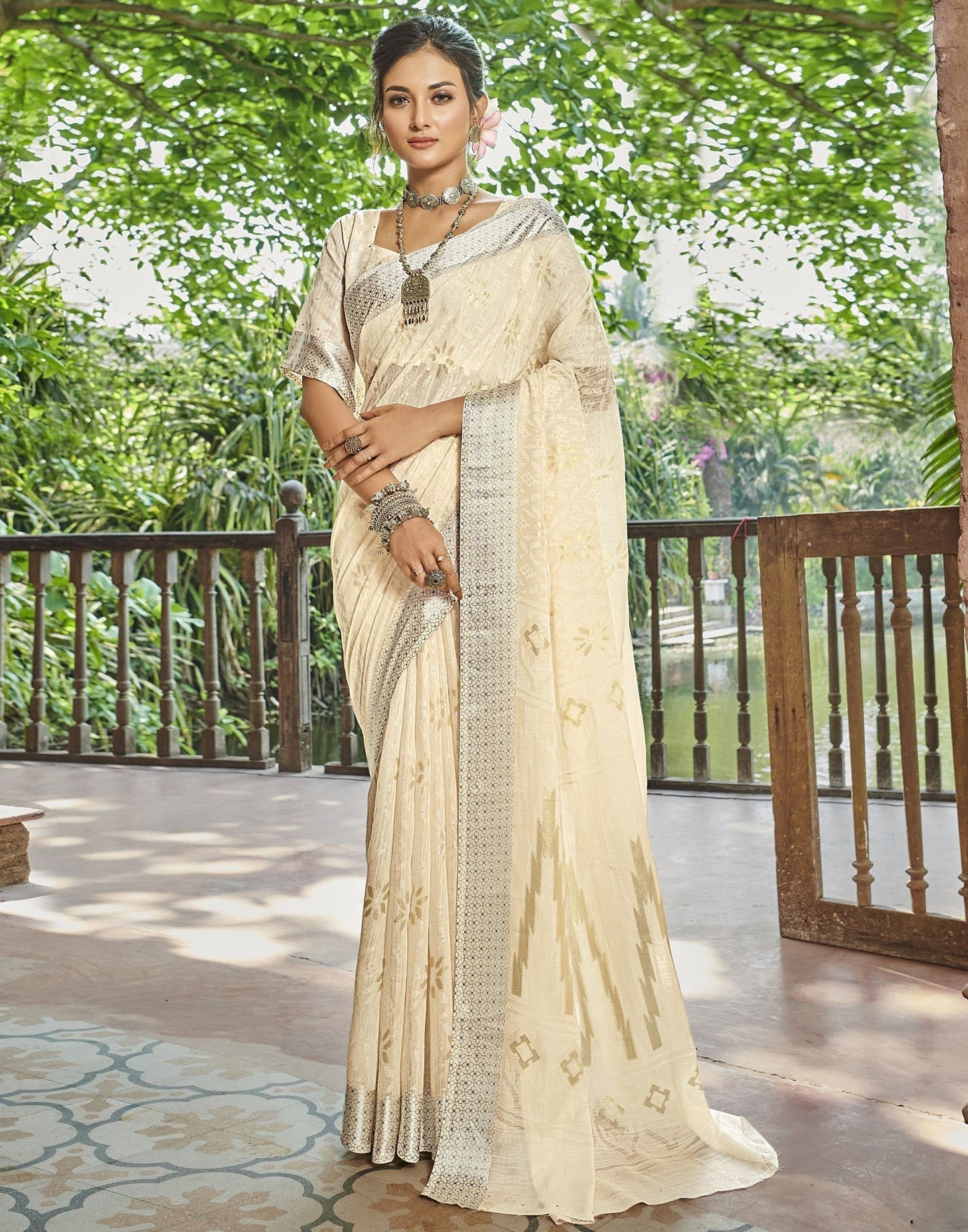 Beige Woven Saree | Sudathi