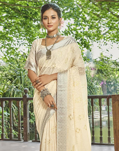 Beige Woven Saree | Sudathi