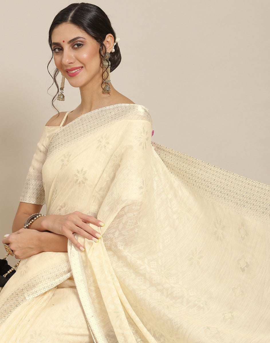 Beige Woven Saree | Sudathi