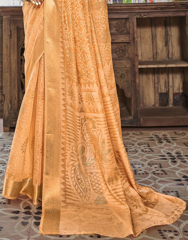 Light Orange Woven Saree | Sudathi