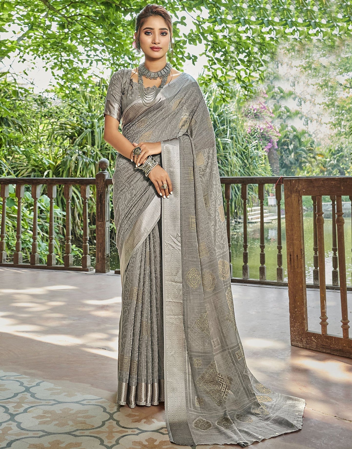 Grey Woven Saree | Sudathi