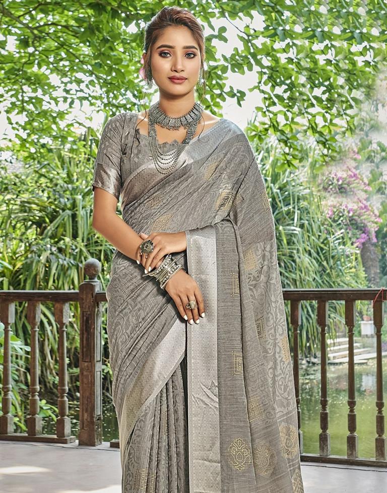 Grey Woven Saree | Sudathi