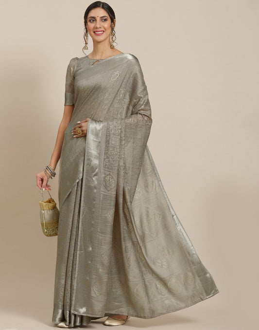 Grey Woven Saree | Sudathi